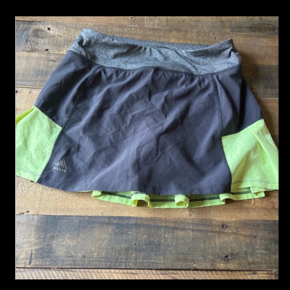 RBX Charcoal and Electric Lime Tennis skirt